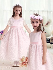 Gorgeous Empire Scoop Flower Girl Dress With Belt