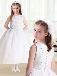 New Style Ball Gown Beading And Appliques Flower Girl Dress