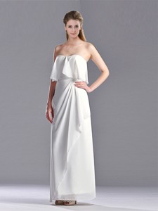 New Arrivals Empire Strapless Ankle Length Mother Of The Bride Dress In White