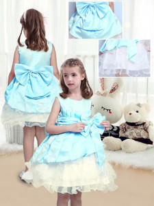 Elegant A Line Scoop Sashes Flower Girl Dress With Bowknot
