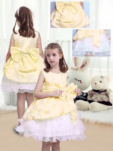 Fall Perfect A Line Scoop Sashes And Bowknot Flower Girl Dress