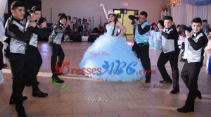 Hot Sale White Puffy Skirt Quinceanera Package with Ruffles and Beading