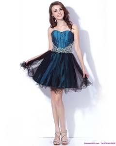 Multi Color Sweetheart Sequined And Ruffled Cocktail Dress