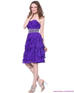 Popular Sweetheart Ruffled Prom Dress With Appliques