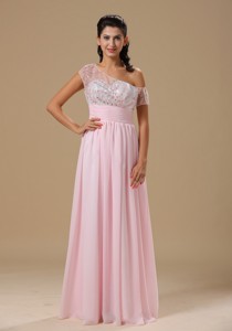 Saint Louis Baby Pink Chiffon Floor-length Prom Celebrity Dress