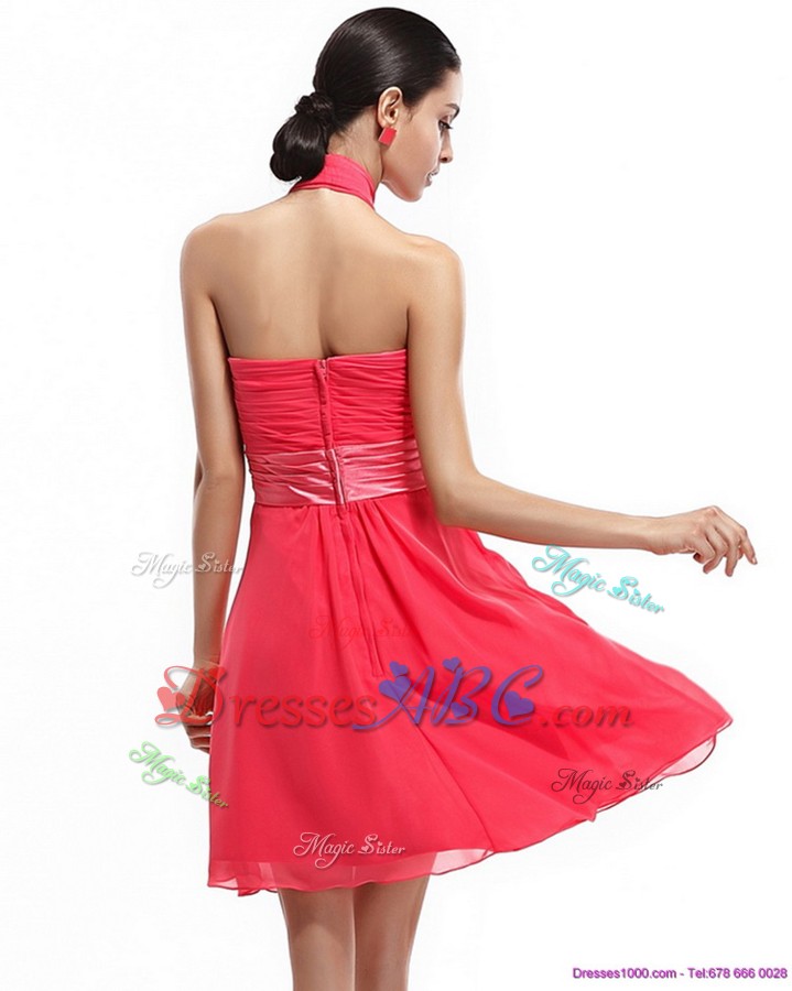 Halter Top Prom Dress With Ruching