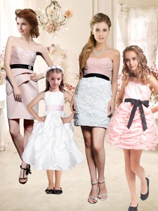 The Super Hot Mini Length Bridesmaid Dress with Sashes and Ruffles