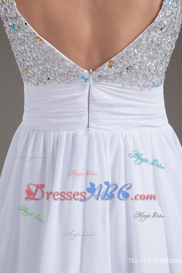 Perfect Straps Short White Prom Dress With Beading